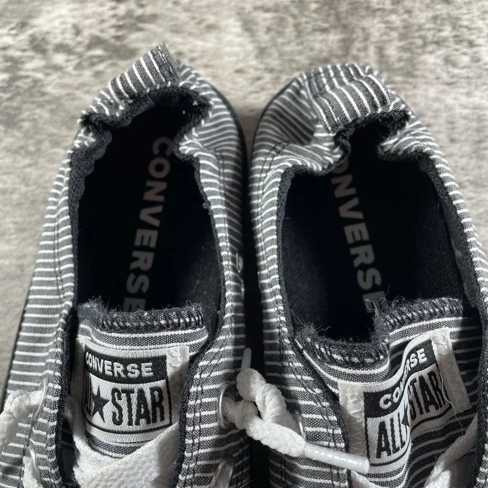 Converse Black and White Striped Sneakers - Picture 8 of 9